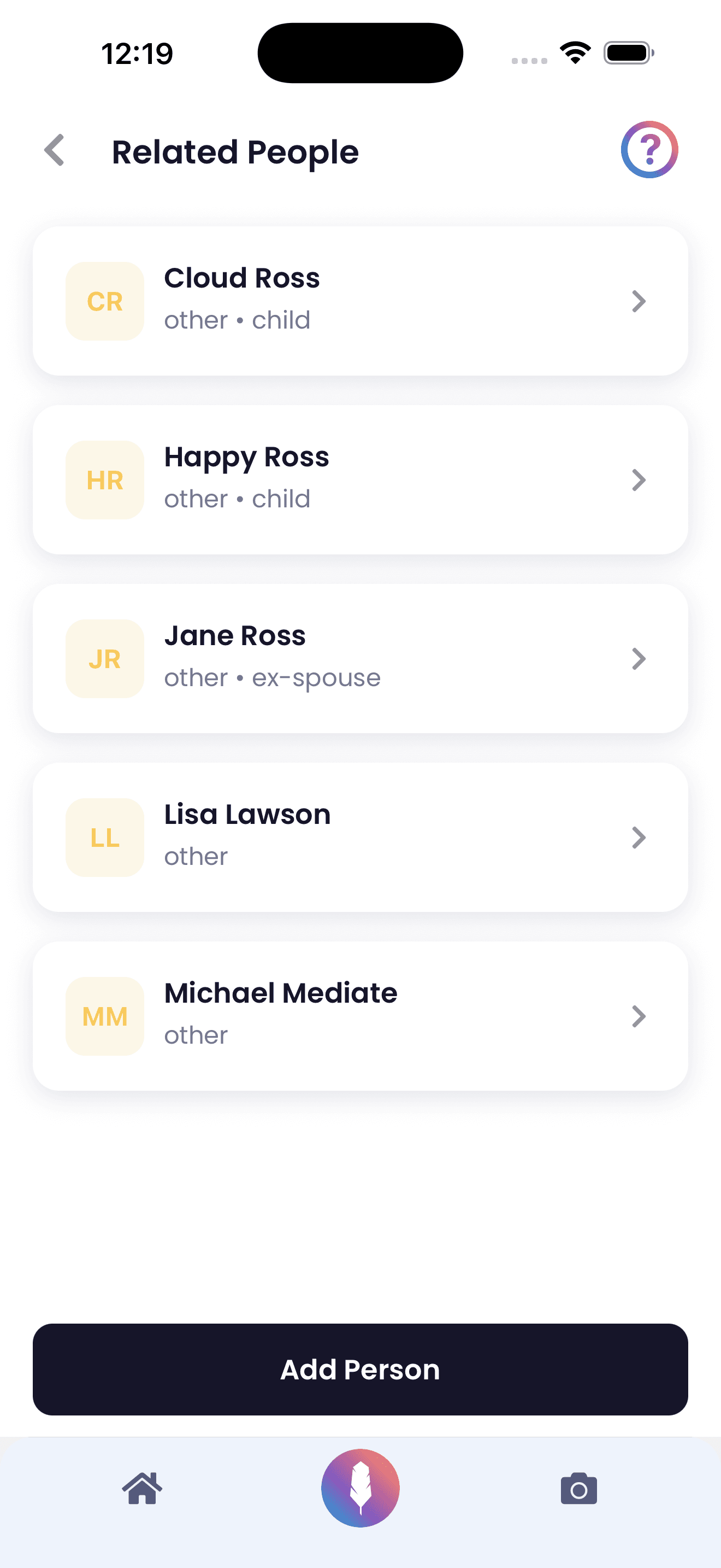 Family law related people tracking