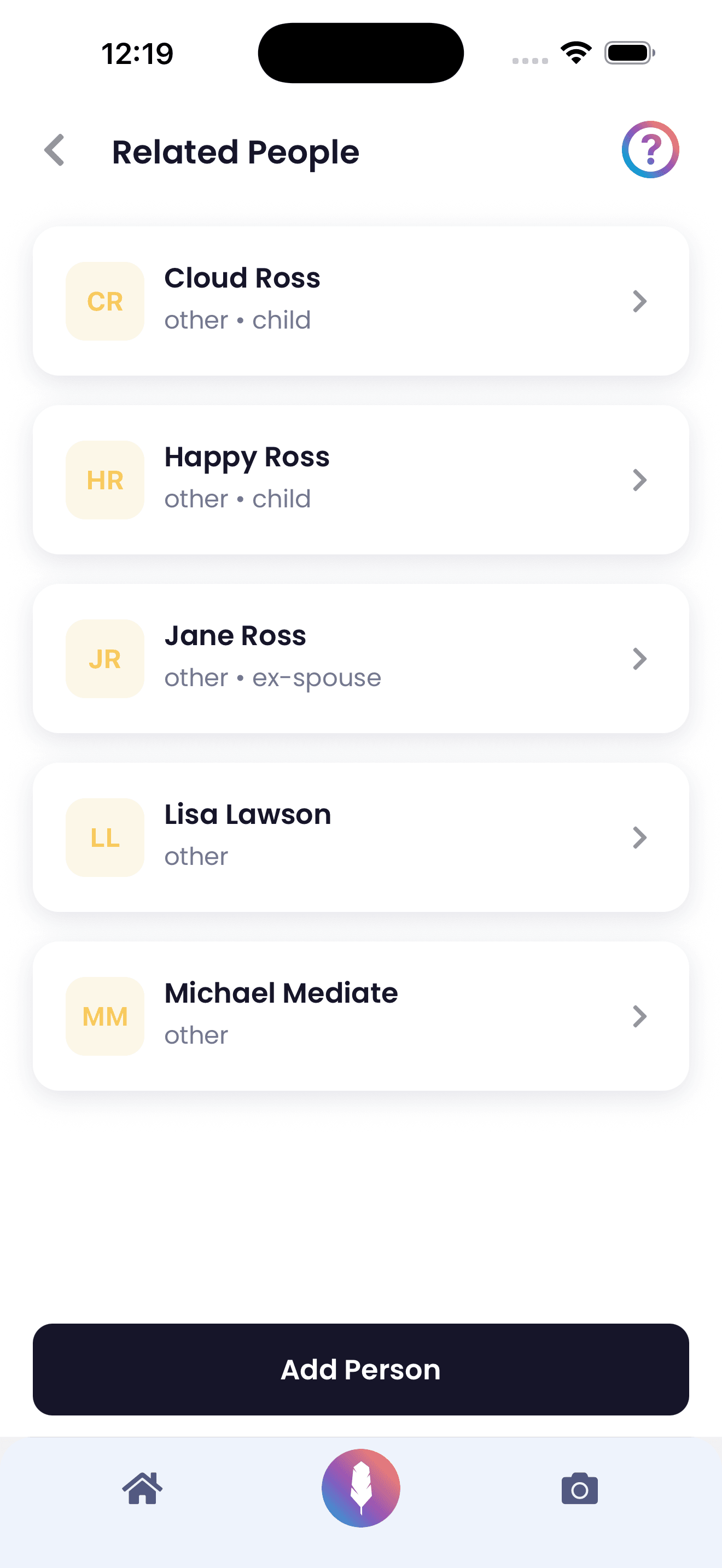 Family law related people tracking