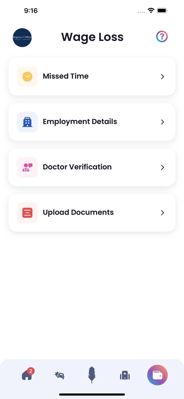Quilia Screenshot Wage Loss Tab