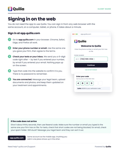First page of Signing in on the web