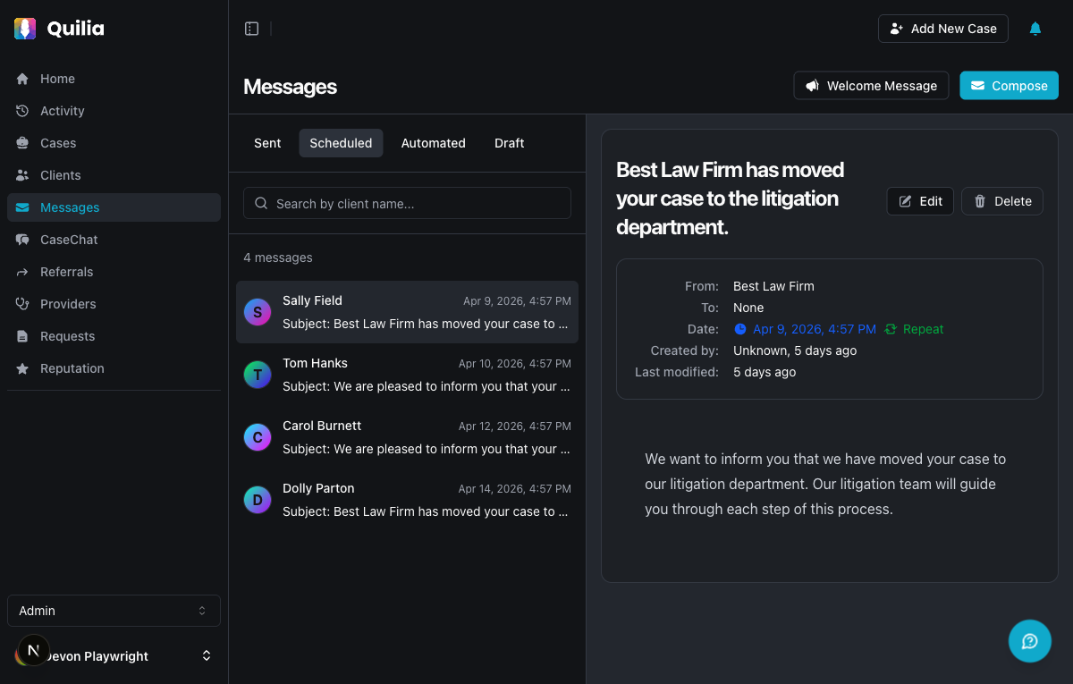 Scheduled messages in dark mode