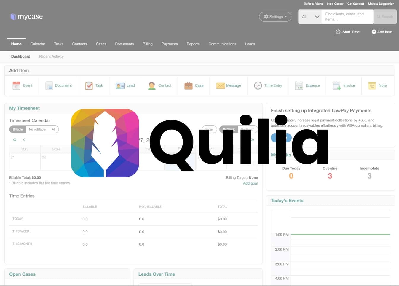 Image for Manage Your Legal Cases with Quilia’s Integration with MyCase