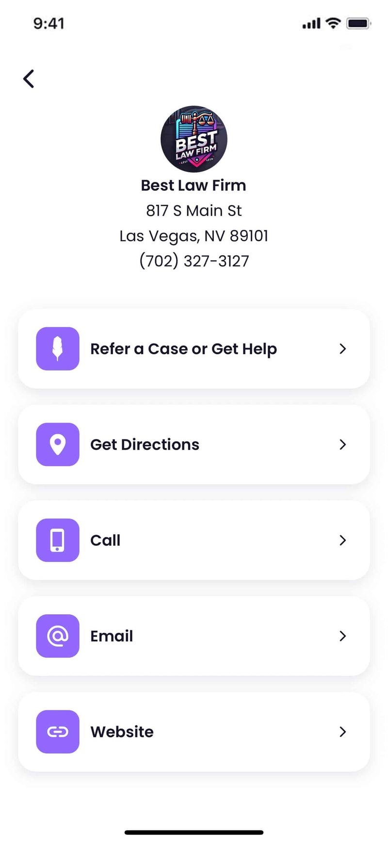Case referral settings in the Quilia app